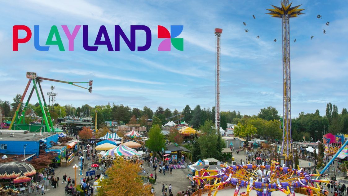 A vibrant theme park scene filled with colorful rides and attractions, offering the perfect setting for family fun and adventure.