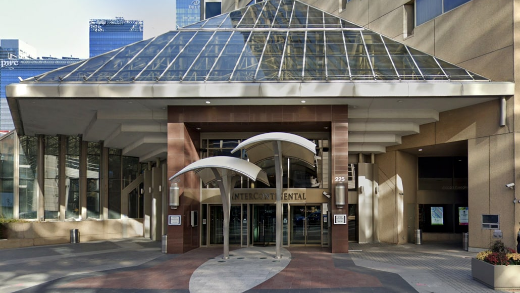 Intercontinental hotel from lobby